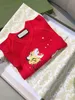 New toddler jumpsuits Animal pattern printing new born baby clothes Size 56-80 Festive red infant Knitted bodysuit Nov25