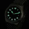 Armbandsur Ironwatch Pilot Watch 38mm Militär minimalistisk stil Anpassad urtavla Kalender Luminous Waterproof Menatic Mechanical WatchQ231123