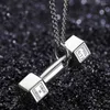 Pendant Necklaces Men's Chain Choker Titanium Dumbbells Pendants Punk Chains Men Original Gifts Fitness Promotional