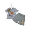 2023Cotton Jungen und Mädchen großes Baby gleichzeitig Marke Cartoon bedruckte Kurzarmshorts zwei Trends 90-160CM S151