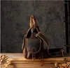 Porte-documents marque hommes véritable peau de vache à l'huile sac à main. véritable mallette d'affaires en cuir Vintage Bag.13 pouces sac pour ordinateur portable