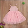 Abiti da ragazza Abiti per ragazze 1-5 anni Abito estivo per bambini Abbigliamento per bambini Tinta unita Senza maniche Tle Tutu Casual Festa Principessa Bambini Outfit Dh2Vm