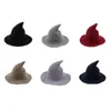 Halloween Witch Hat Diversified Along The Sheep Wool Cap Knitting Fisherman Hat Female Fashion Witch Pointed Basin Bucket FY4892