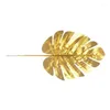 Decorative Flowers 30Pcs Artificial Plants Palm Leaves Gold Tropical Party Decorations Tree