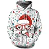 Herenhoodies Grafisch Kerstman Vrolijk Kerstfeest Casual Vintage D Print Hoodie Pullover Sport Outdoor Vakantie Uitgaan