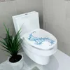 Autocollants muraux créatif couvercle de toilette autocollant commode siège couverture dessin animé plantes et animaux paysage décor à la maison salle de bain accessoires