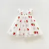 Abiti da ragazza Sweet Baby Birthday Party Dress Fiore ricamo a pois Ala principessa Tulle Tutu Abiti Abiti da sposa per bambini