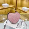 2023 Quality Desinger Heart Shaped Bag Mini Cute Shoulder Women CO Handbag Vintage Cloudy Tote Leather Fashion Pink Crossbody Bag