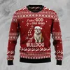 Męskie swetry świąteczne brzydkie dzianiny sweter świąteczny Święty Mikołaj Zwierzę kolorowy tatuaż retro unisex 3dprint zabawne harajuku casual Long