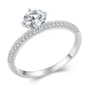 Clusterringen 0.6ct d kleur vvs1 ex moissaniet ring zirkoon bloemcirkeld gevormde vingerbelofte vrouwen verloving bruiloft cadeau