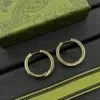 Fashion Stainless Steel Hoop Earrings Studs Chic Designer Copper Earrings With Gift Box Package