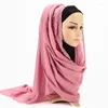Vêtements ethniques Perles colorées Hijabs Premium Foulard en mousseline de soie lourde Foulards pour femmes malaisiennes Long Châle Wrap Foulard Coffrets cadeaux personnalisés