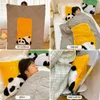 Blankets Cute Panda Cushion Blanket Pillow 2 In1 Summer Quilt Seat Sleeping Home Car Travel Children Gift Sofa Decor 231123