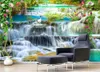 Fonds d'écran personnalisé 3d papier peint Po cascade qui coule parc aquatique paysage fond peinture murale