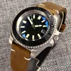 Zegarek Tandorio Titanium 40 mm czarna tarcza Lume Automatyczne Japan NH35A PT5000 MACZ MAŁK Watch 20atm Dome Sapphire Glass