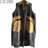 Kadın Yelekleri Lyuzhe Vintage Moda Bahar Patchwork Kadın Denim Vest 2023 Yama Tasarımları Palto Eklenmiş Kolsuz Siyah Qdy042