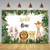 Party Decoration Wild One Dieren Tropical Jungle Birthday Achtergrond Doek aangepaste naam Baby Anniversary Doop