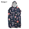 Handduksmat Pizza Ice Cream Christmas Biscuit Candy Sand Free Hooded Poncho Swim Beach Changing Robe Holiday Gift Drop