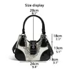 Вечерние сумки Jiomay Luxury Designer Sadbags Женщины холст сплайсинг мешков с плечами девочки патентная кожаная цепь сумки поперечного кузова 230422
