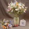 Decorative Flowers 5pcs Flores Artificiales 5 Fork Dahlia Silk Flower For Home Decoration Fake Wedding Garland Arrangement