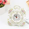 TUDA-Reloj de mesa de estilo coreano de 4 pulgadas, reloj de mesa romántico de resina con tallado de rosas para decoración de dormitorio, reloj de mesa 230Z