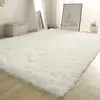 Tapetes Branco Fluffy Hall Tapete Moderno Sala de estar Quarto Home Decor Grandes Tapetes Espessados ​​Não-Slip Girl Children's Room Rosa Furry Rug