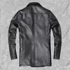 Men's Leather Faux Genuine Jacket Male Cowhide Overcoat Autumn Winter Business Coat Trench Style Double Breasted Clothes Calfskin 231123
