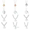 Tiffanylise Luxury Designe Popular S925 STERLING SILVER HEARTキー金メッキダイヤモンドネックレスラブペンダントカラーチェーンボックスYWE2