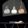 Pendant Lamps LED Lights Modern Simple Living Room Dining Egg-in-egg Glass Small Chandelier Vintage Wine Bar Cafe