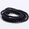 Kedjor 120 cm natursten 6mm matt svart onyx halsband långa halsband yoga mala pärlor oändliga oändliga pärlor
