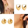 Boucles d'oreilles créoles euraméricaines en acier inoxydable, grandes boucles d'oreilles pour femmes, chaîne à breloques en forme de cœur, bijoux à la mode, cadeau