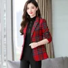 Women's Suits 2023 Spring Autumn Korean Long Sleeve Women Blazer Casual Wild Office Plaid Woolen Suit Ladies Jacket Outwear Tops M-4XL