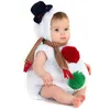 Pagliaccetti Vestiti di Natale Bambino Pupazzo di neve Pagliaccetto Neonato Ragazzo Ragazza Natale Costume Cosplay Pile Caldo Felpa con cappuccio Tuta Sciarpa Set Per nato 231123