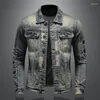 Giacche da uomo 2023 Primavera Uomo Denim Stile europeo Moda Slim Jean Jacket Homme Cappotti patchwork Abbigliamento uomo sexy