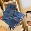 Clothing Sets 2023 Girls Apring Autumn Two Piece Short Jeans Flower Embroidery Lovely Outdoor Fashion All-match Vacation