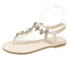 Sandalen Flats Crystal Clip Toe Sandalen Dames Slippers Trend Luxuremerk Damesschoenen Bereik Causale dia's Mujer Zapatos 2022 Nieuwe zomer AA23042222