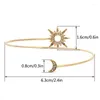 Bangle Fashion Zircon Rhinestone Star Moon Open Upper Arm Cuff Bangles Bracelets For Women Adjustable Geometric Jewelry Gift