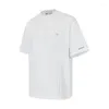 Heren t-shirts eenvoudige en casual cleanfit korte mouw t-shirt zware katoenstructuur harajuku shirt mannen oversized witte y2k r69