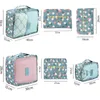 Sacs de rangement 6PCS / Sac de voyage Sac de voyage Set Vêtements Organisateur Tidy Organizer la garde-robe Pagnière Pouche Cube d'emballage Cube