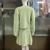 Women's Jackets Sandro Bean Paste Green lace embroidery puff sleeves cardigan jacket