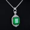 Pendant Necklaces Foydjew Luxury Simulation Emerald Princess Square Diamond High-end Jewelry Micro Inlaid Full NecklacesPendant Morr22