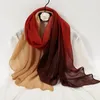 Шарфы, модный шарф высокого качества с эффектом омбре, хиджаб, исламский платок, мусульманский Малайзийский женский длинный платок с градиентом, буфанда, платок