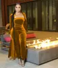 Womens Two Piece Pants Elegant Velvet Jumpsuit Set S3xl Slå ner kragen långärmad Cardigan Strapless Romper Autumn Outumn Suit Sweatsuit 231123