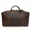 Duffel Bags MAHEU Genuine Crazy Horse Leather Men Travel With Rivet Big HandBag For Male Cowhide Bag Mans Travelling