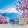 Cherry Blossom Landscape Mur Fond Mural 3D Fond d'écran 3D Papiers muraux pour TV Backdrop203b