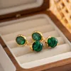 Kolczyki Dangle Minar Delikatne wielokolorowe kamień naturalny Lapis Malachite Pearl Drop For Women 18K PRAWDZIWY ZŁOTA PALANT Mosiężny długi kolczyk