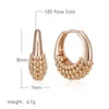 Hoopörhängen WBMQDA Trendy Metal for Women 585 Rose Gold Color Style i Europa och Amerika högkvalitativa dagliga fina smycken