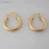 Hoop Earrings SCRUB SURFACE THREE STYLES ROUND SQUARE EARRING - YELLOW GOLD COLOR DIAMETER ABOUT 20MM