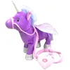 Baby Music Sound Toys Electric Walking Singing Unicorn Plush Toy Stuffed Animal Pegasus 35cm för barn Julklappar 231215