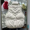 Womens Vests Lagabogy Winter Stand Neck Waistcoat Inflatable Jacket Warm 90% White Duck Down Tank Top Parkas Loose Sleeveless 231122